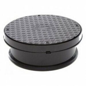 UG501 PLASTIC COVER & FRAME FOR ROUND INSPECTION CHAMBER 320MM BLACK