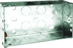 BG 2 gang recessed steel knockout box 35mm