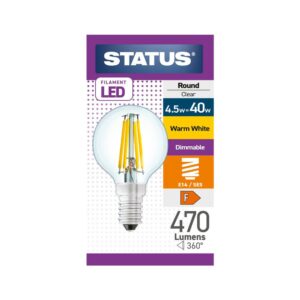 Status Golf Ball LED: 4W SES Clear Dimmable ST126