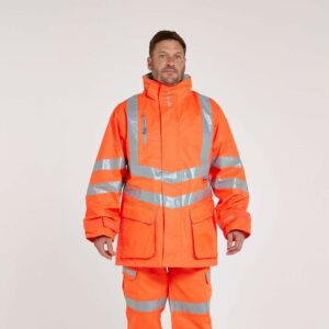 PULSAR HI-VIZ STORM COAT ORANGE MED MESH LINED