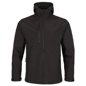 FORT HOLKHAM HOODED SOFTSHELL JACKET IN BLACK SIZE M-2XL