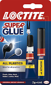 All Plastics Super Glue, Tube 4ml + Pen 2g