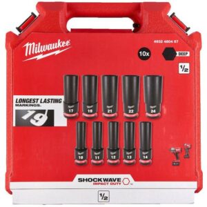 MILWAUKEE  HEXAGON SOCKET ShW 1/2 SKT SET 10PC