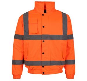 HI VIS BOMBER JACKET IN ORANGE SIZE M-2XL