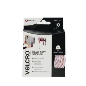 VELCRO Heavy Duty Stick On Tape 50mm x 1m White