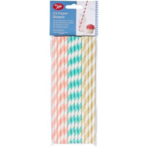 10A10216 PASTEL PAPER STRAWS PK 24