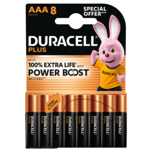Duracell AAA Batteries – Multi-Pack of 8 (5+3)