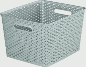 My Style Curver Large Nestable Rattan Basket Grey 18ltr