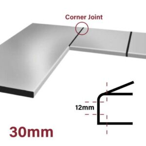 30mm Corner Worktop Jointing Section – Matt Silver
