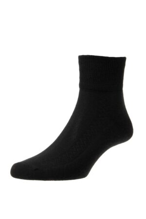 SOCK SHORT DIABETIC 4-7 BLACK HJ1361