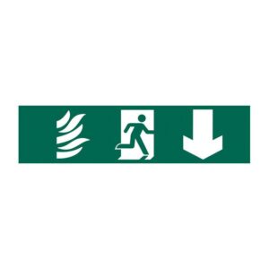 SIGN – FIRE EXIT RUNNING MAN ARROW DOWN