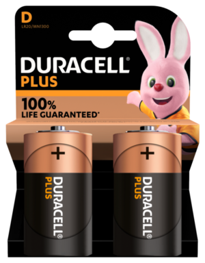 Duracell D Batteries, 2 Pack