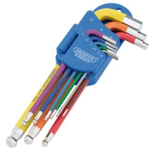 DRAPER METRIC HEX AND BALL END KEY SET COLOUR CODED 9 PIECE