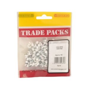 3.5mm White Cable Clip Trade Packs (pack of 100)
