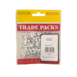 4mm White Cable Clip Trade Packs (pack of 100)