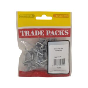 2.5mm T+E Grey Cable Clip Trade Packs (pack of 40)