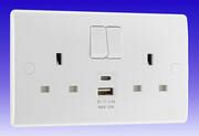 13A DOUBLE SWITCHED SOCKET WITH USB A & C