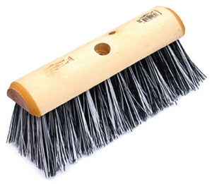 BLACK & WHITE PLASTIC YARD BROOM 10.5″