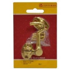 75mm (3″) Polished Brass Silent Pattern Cabin Hook