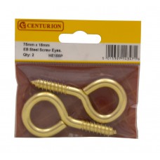 75 x 18mm EB Steel Screw Eyes (Pack of 2)