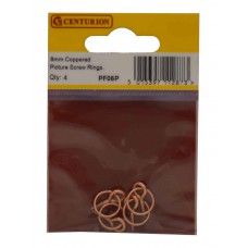 8mm Coppered Picture Screw Rings (Pack of 4)