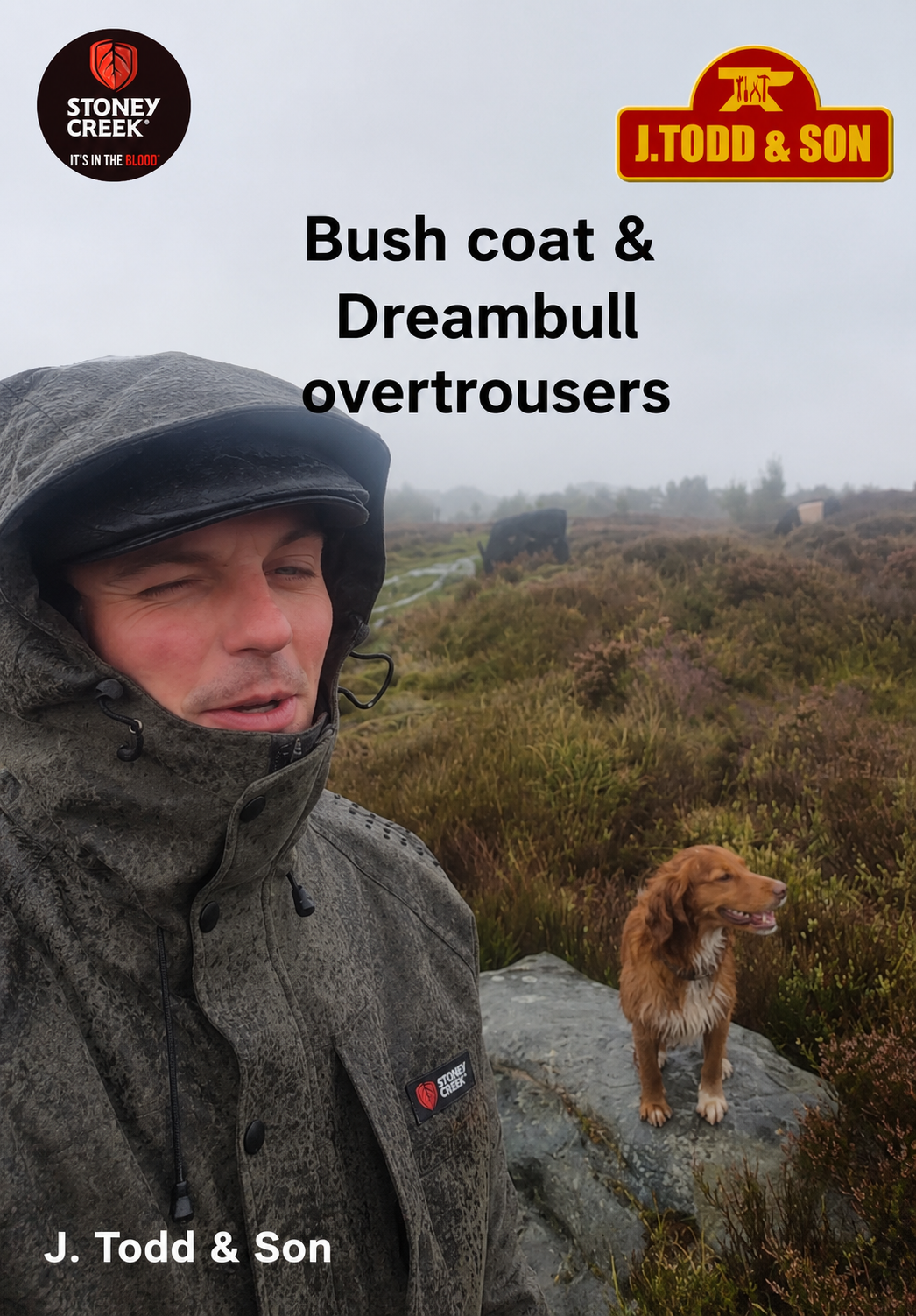 Stoney Creek Bush Coat and Dreambull overtrousers in wet Yorkshire weather