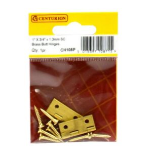 1″ x 3/4″ x 1.3mm SC Med Duty Solid Drawn Butt Hinges (1pr)