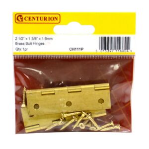 2 1/2″ x 1 3/8″ x 1.6mm SC Med Duty Solid Drawn Butt Hinges