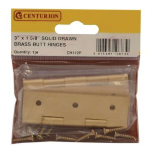 3″ x 1 5/8″ x 2mm SC Med Duty Solid Drawn Butt Hinges (1pr)