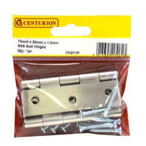 75mm (3″) x 50mm (2″) x 1.5mm SSS Butt Hinges (1 pair)