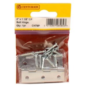 2″ x 1 1/8″ x 1.5mm CP Solid Drawn Butt Hinges (1 pair)