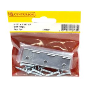 2 1/2″ x 1 3/8″ x 1.6mm CP Solid Drawn Butt Hinges (1 pair)