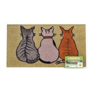 Cats Tufted Coir Brush Doormat, 45 x 75cm