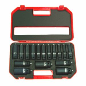 Jefferson 16 Piece 1/2” Deep Metric Impact Socket Set