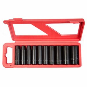 Jefferson 10 Piece 1/2” Deep Metric Impact Socket Set