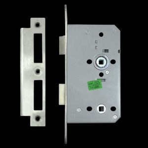 MORTICE BATHROOM LOCK 60MM SS RADIUS BRITON 5430