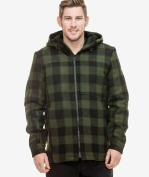 Hudson Hoodie Olive/Black Check SIZE M