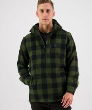 Reidston Wool Annorak Olive/Black Check SIZE M