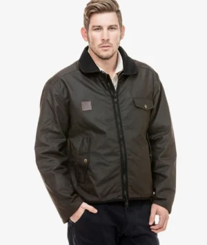 Swanndri Men’s Waimak Oilskin Jacket with Wool Lining — Brown