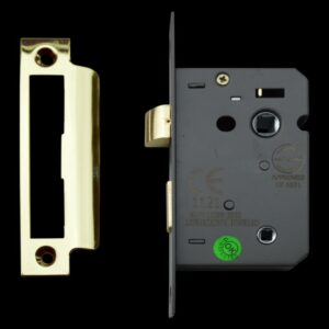 ASEC Vital Mortice Bathroom Lock Polished Brass 75mm