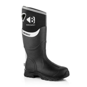 BUCKBOOTZ NON-SAFETY RUBBER/NEOPRENE WELLINGTON BOOT BLACK WALKER (SIZE 7-11)