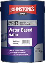 JOHNSTONES  AQUA WATER BASED SATIN  BRILLIANT WHITE  ( 1 L – 2.5L)