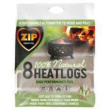 ZIP NATURAL HEATLOGS X8